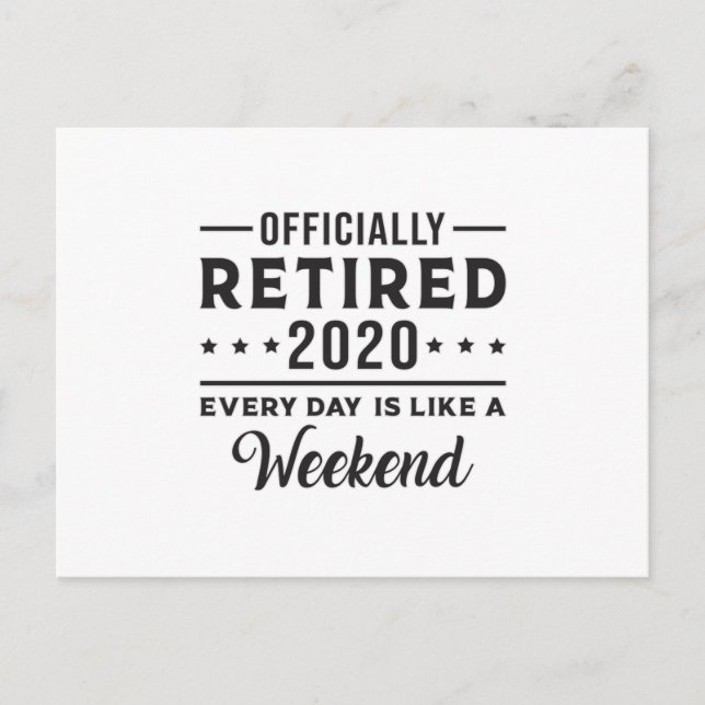 Ruhestand Rentner 2020 Ruhestand Lustige Geschenki Postkarte (Vorderseite)