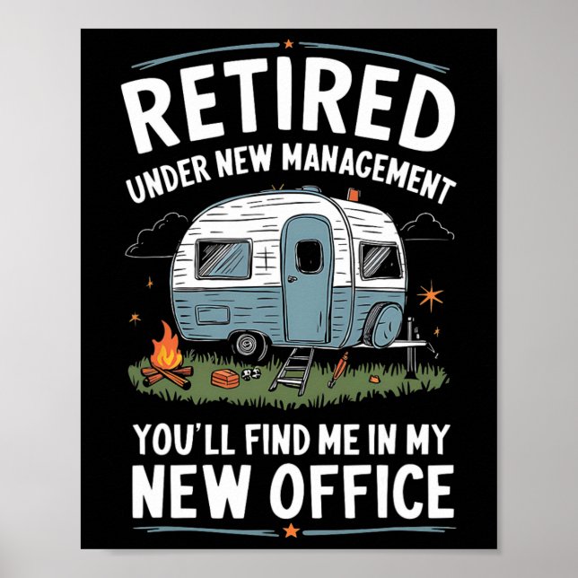 Ruhestand Rentner Lustig Camper Camping  Poster (Vorne)