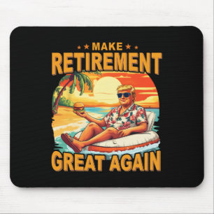 Ruhestand Rentner Strand Ruhestand 2025 Trump Groß Mousepad