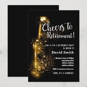 Ruhestand, Ruhestand, Wein, Glitzer Einladung