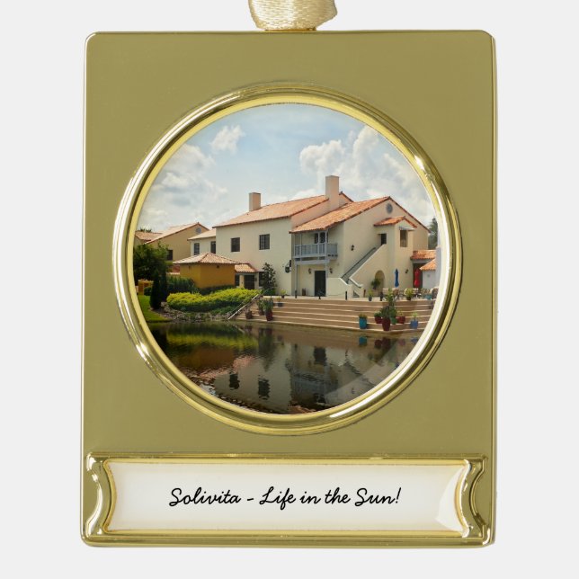 Ruhestand: Solivita Village Centre Kissimmee FL Banner-Ornament Gold (Vorderseite)