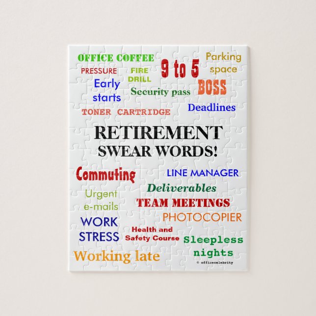 Ruhestand Swear Words! Funny Retirement Joge Puzzle (Vertikal)