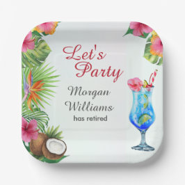 Ruhestand Tropical Summer Dine & Cocktail Party Pappteller