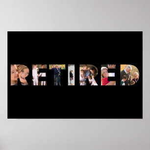 Ruhestand-Typografie Individuelle Fotocollage-Part Poster
