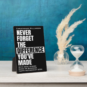 Ruhestand Typografisch Niemals Vergessen Zitat Fotoplatte