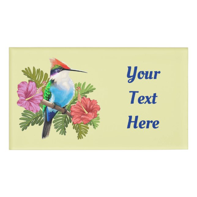 Ruhestand und Hibisken von Hummingbird Namenschild (Vorderseite)