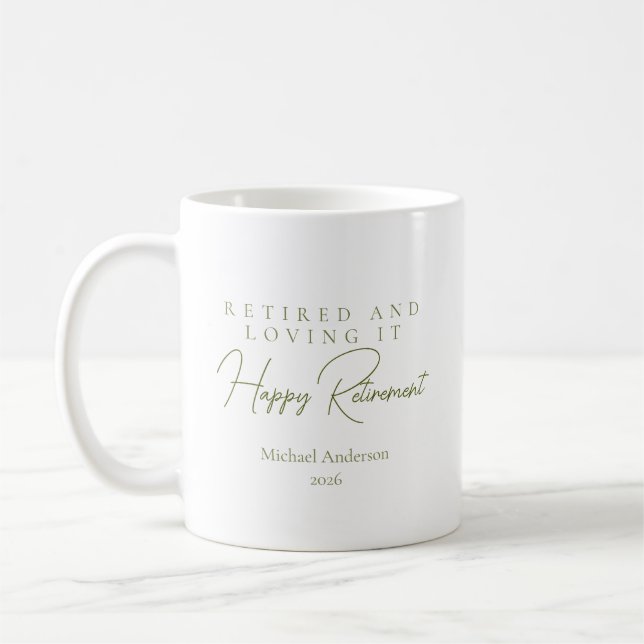 Ruhestand und ich liebe es Geschenk Kaffeetasse (Links)