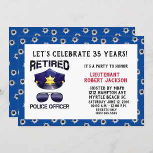 Ruhestand von Funny Bullet Hole Einladung