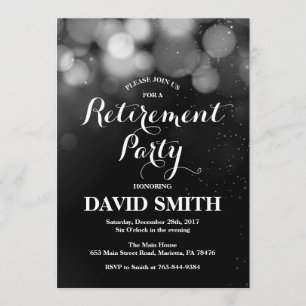 Ruhestandard Party Einladung Silver Glitzer