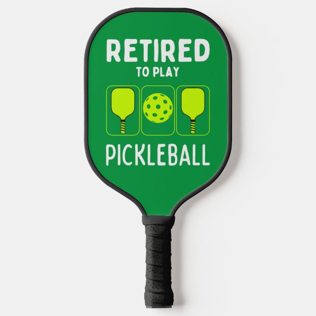 Ruheständig spielen Pickleball Paddle und Ball (Vorderseite)
