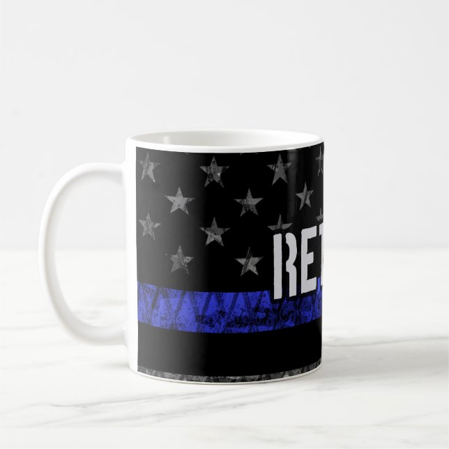 Ruheständige Polizeiflagge Kaffeetasse (Links)