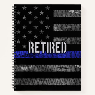 Ruheständige Polizeiflagge Notizbuch