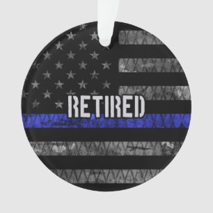 Ruheständige Polizeiflagge Ornament