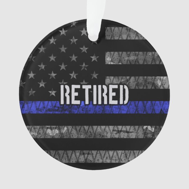 Ruheständige Polizeiflagge Ornament (Vorderseite)