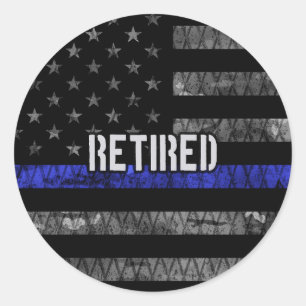 Ruheständige Polizeiflagge Runder Aufkleber