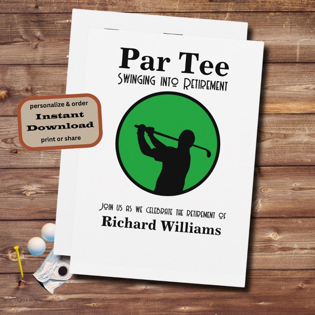 Ruheständiger Golf Player in Rente schwingen Einladung (Von Creator hochgeladen)