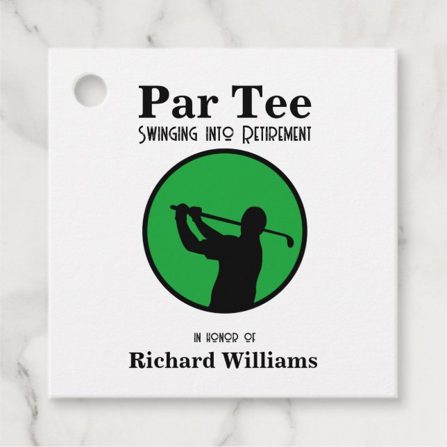 Ruheständiger Golf Player in Rente schwingen Geschenkanhänger (Vorderseite)