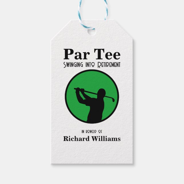 Ruheständiger Golf Player in Rente schwingen Geschenkanhänger (Vorderseite)