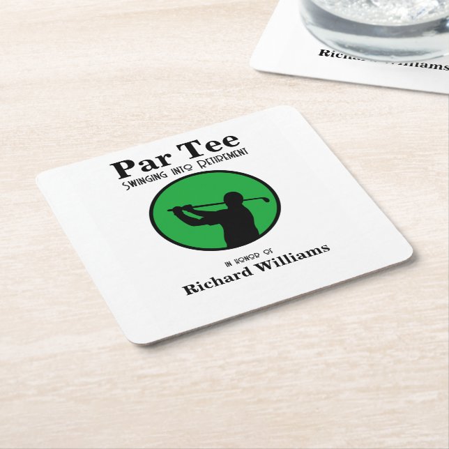 Ruheständiger Golf Player in Rente schwingen Rechteckiger Pappuntersetzer (angewinkelt)