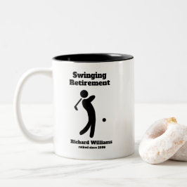 Ruheständiger Golf-Player in Ruhestand Zweifarbige Tasse