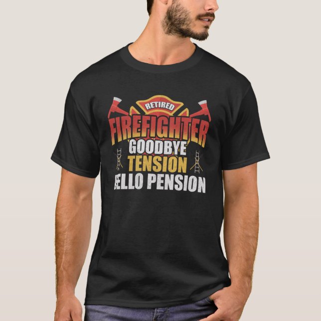 Ruheständiges Firefighter Thin Red Line Ruhestand  T-Shirt (Vorderseite)