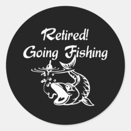 Ruheständler beim Angeln Runder Aufkleber