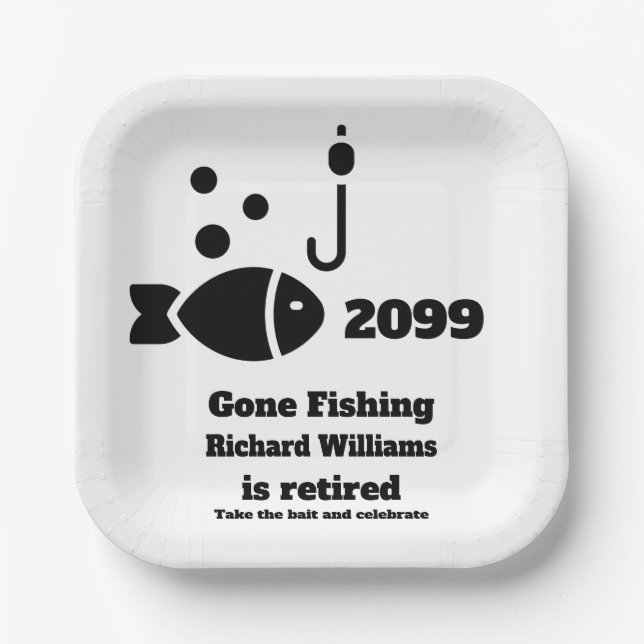 Ruheständler Fischen Moderne Minimalistische Alter Pappteller (Vorderseite)