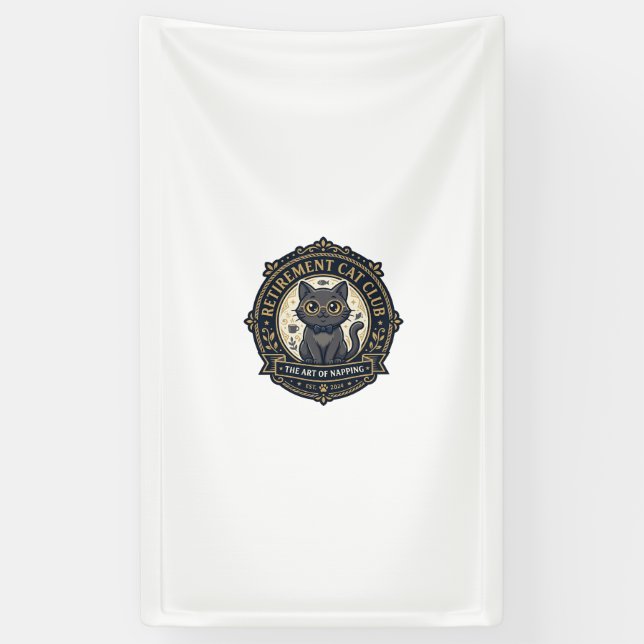 Ruheständler-Katze Katze Papa Geschenkidee - Ruhes Banner (Vertikal)