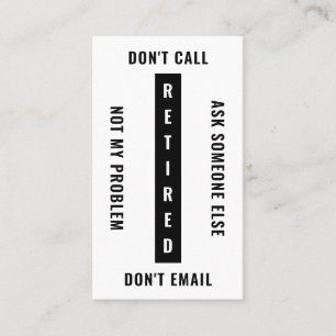 Ruheständler nicht mein Problem Funny Retirement V Visitenkarte