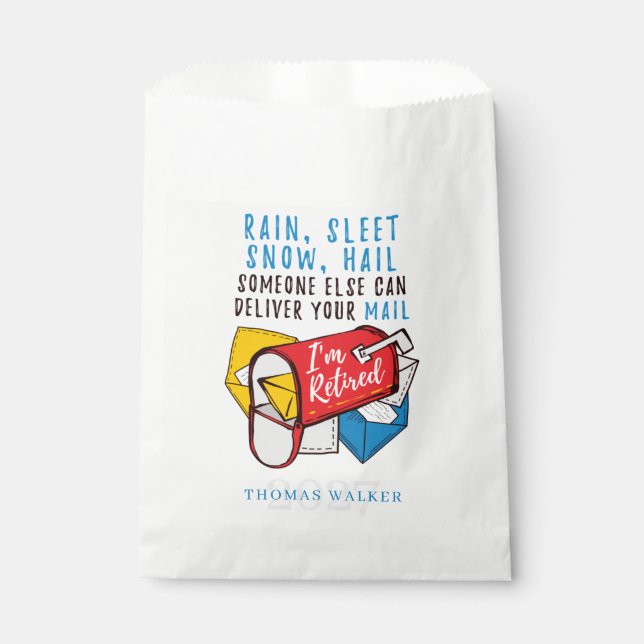Ruheständler Postangestellter Ruhestandsparty Geschenktütchen (Vorderseite)