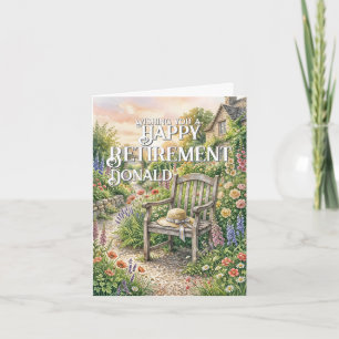 Ruheständlerkarte mit Illustration eines Cottage-G Dankeskarte