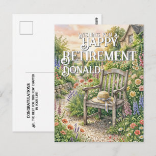 Ruheständlerkarte mit Illustration eines Cottage-G Postkarte
