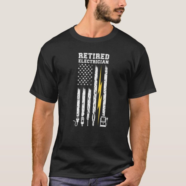 Ruheständlicher Elektro-Fahne T-Shirt (Vorderseite)