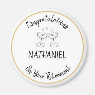 Ruhestands-Gratulation Individueller Name Andenken Magnet