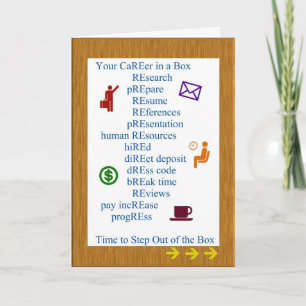 Ruhestands-Karriere in einer Kasten-Gruß-Karte Karte
