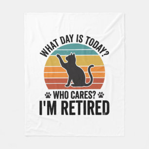 Ruhestands-Katze Vintage-Sonnenuntergang Lustiges  Fleecedecke
