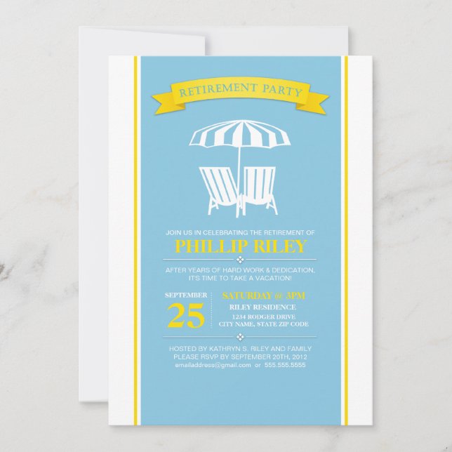 Ruhestands-Party Einladung (Vorderseite)