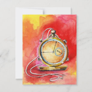 Ruhestands-Party Einladungen ~ Goldtaschen-Uhr