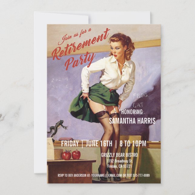 Ruhestands-Party Einladungs-Lehrer-lustiges Einladung (Vorderseite)