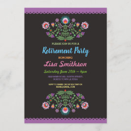 Ruhestands-Party-Fiesta-mexikanisches Blumen Einladung