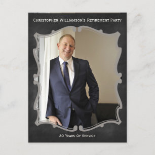 Ruhestands-Party-Foto-Karten-Vintage Einladung