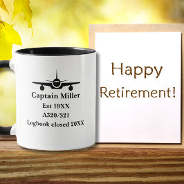 Ruhestands-Pilot-Flugzeug Minimalistisch Schwarz M Tasse