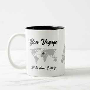 Ruhestands-Reise-Party Weltkarte Vintage Zweifarbige Tasse