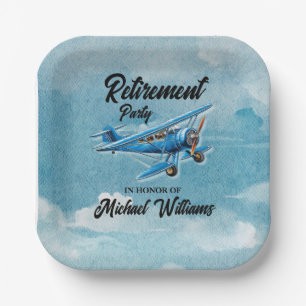 Ruhestands-Reise-Partyflugzeug Vintage Pappteller