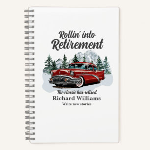 Ruhestands-Reise-Thema Klassisches Retro-Auto Roll Notizbuch
