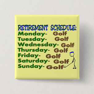 Ruhestands-Zeitplan GOLFSPIELER Button