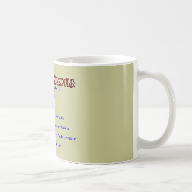 Ruhestands-Zeitplan - lustige Ruhestands-Geschenke Tasse (Rechts)