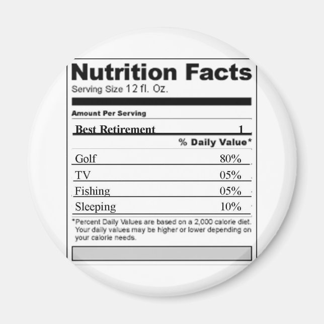 Ruhestandsbezeichnung Funny Nutrition Magnet (Vorne)