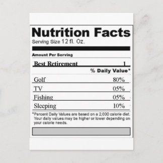 Ruhestandsbezeichnung Funny Nutrition Postkarte