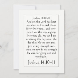 Ruhestandsbibelvers, Josua 14:10-11, Schrift Einladung
